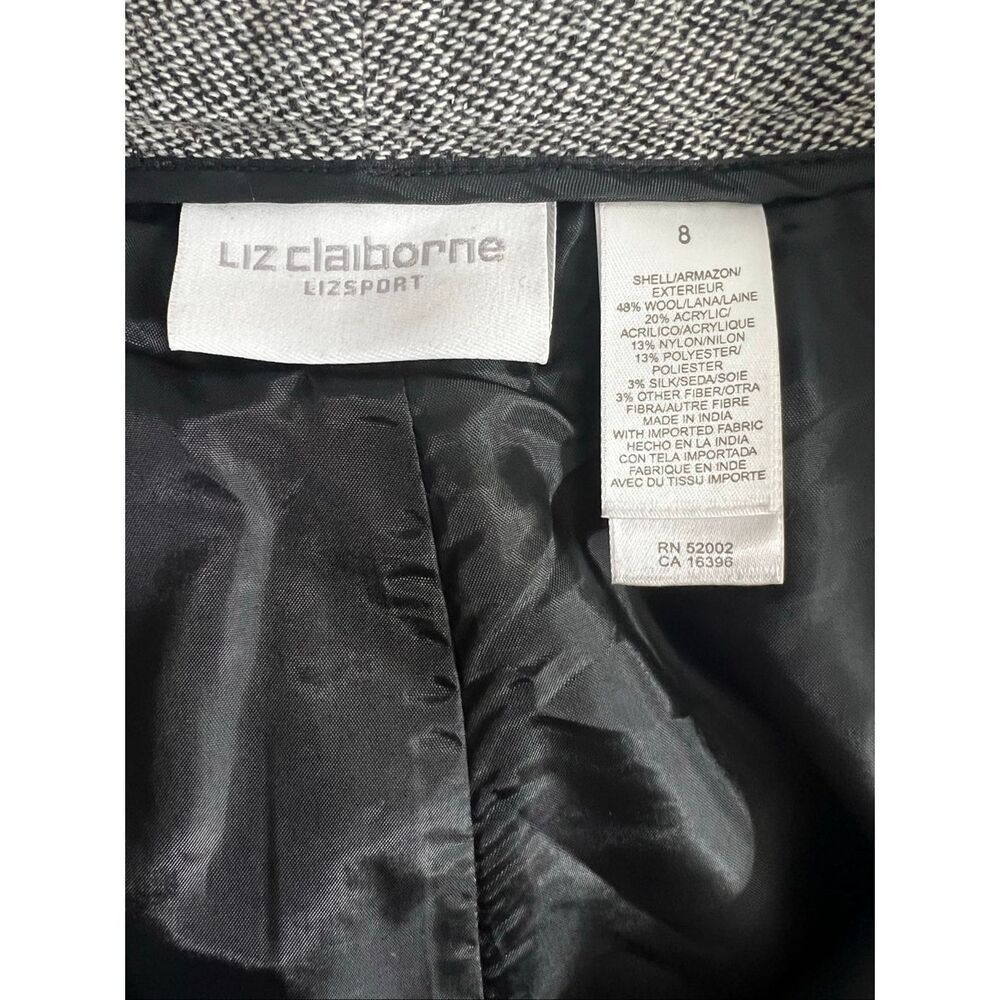 Liz Claiborne Women Grey Tweed Wool Blend Pant Suit Set Size 8 Lined Office - Picture 12 of 14